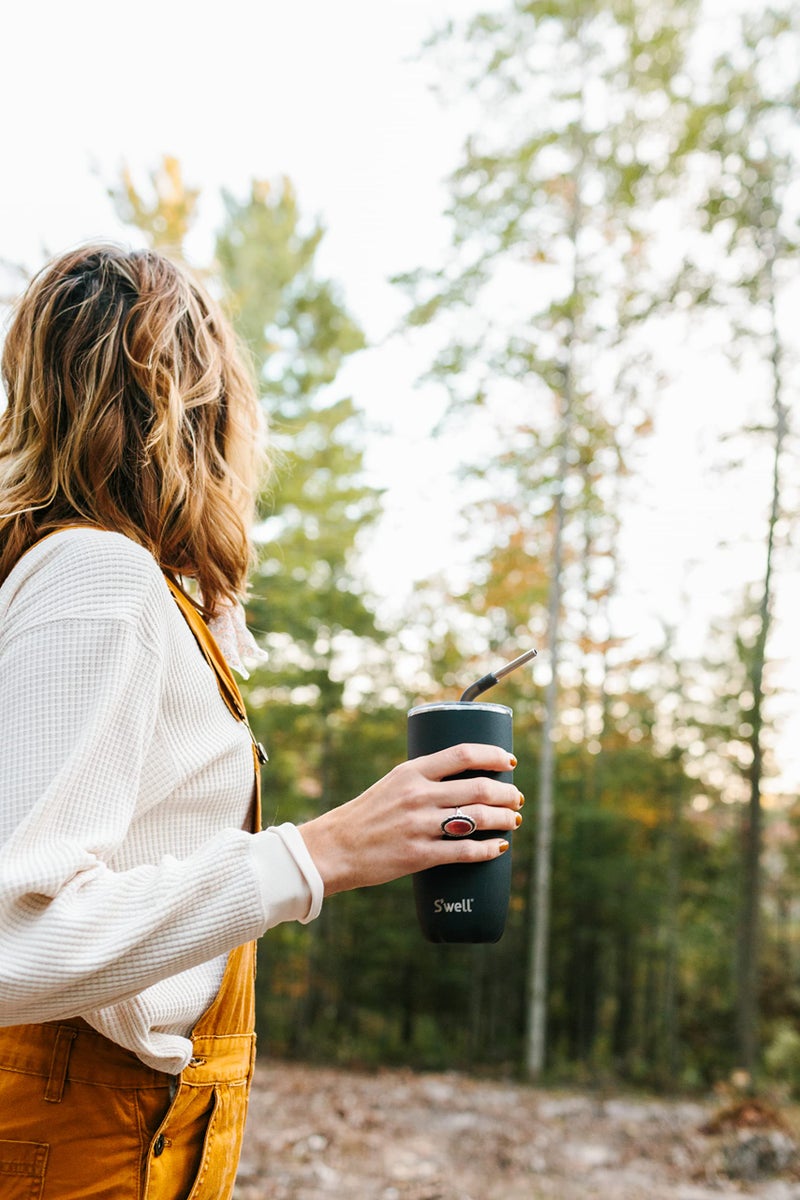 S'well Stainless Steel Tumbler with Slide-Open Lid, 18oz, Onyx, Triple Layered Vacuum Insulated Containers Keeps Drinks Cold for 12 Hours and Hot for 4, BPA Free - Image 2